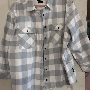 Plaid Light Green and White Utility Jacket